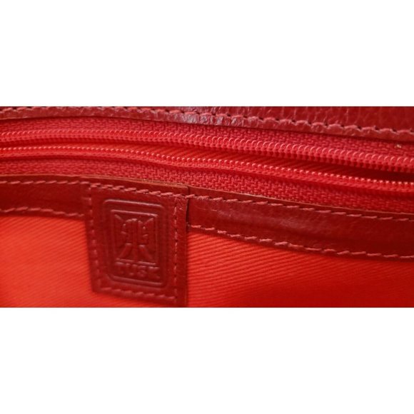 Beautiful Tusk Leather‎ Womens Wallet / Clutch EUC Black with Red Lining